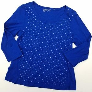 Zenergy by Chico's royal blue and rhinestones top